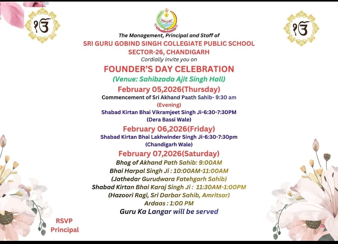 SGGS 26 Founder's Day Celebrations 5th Feb-7th Feb 2026