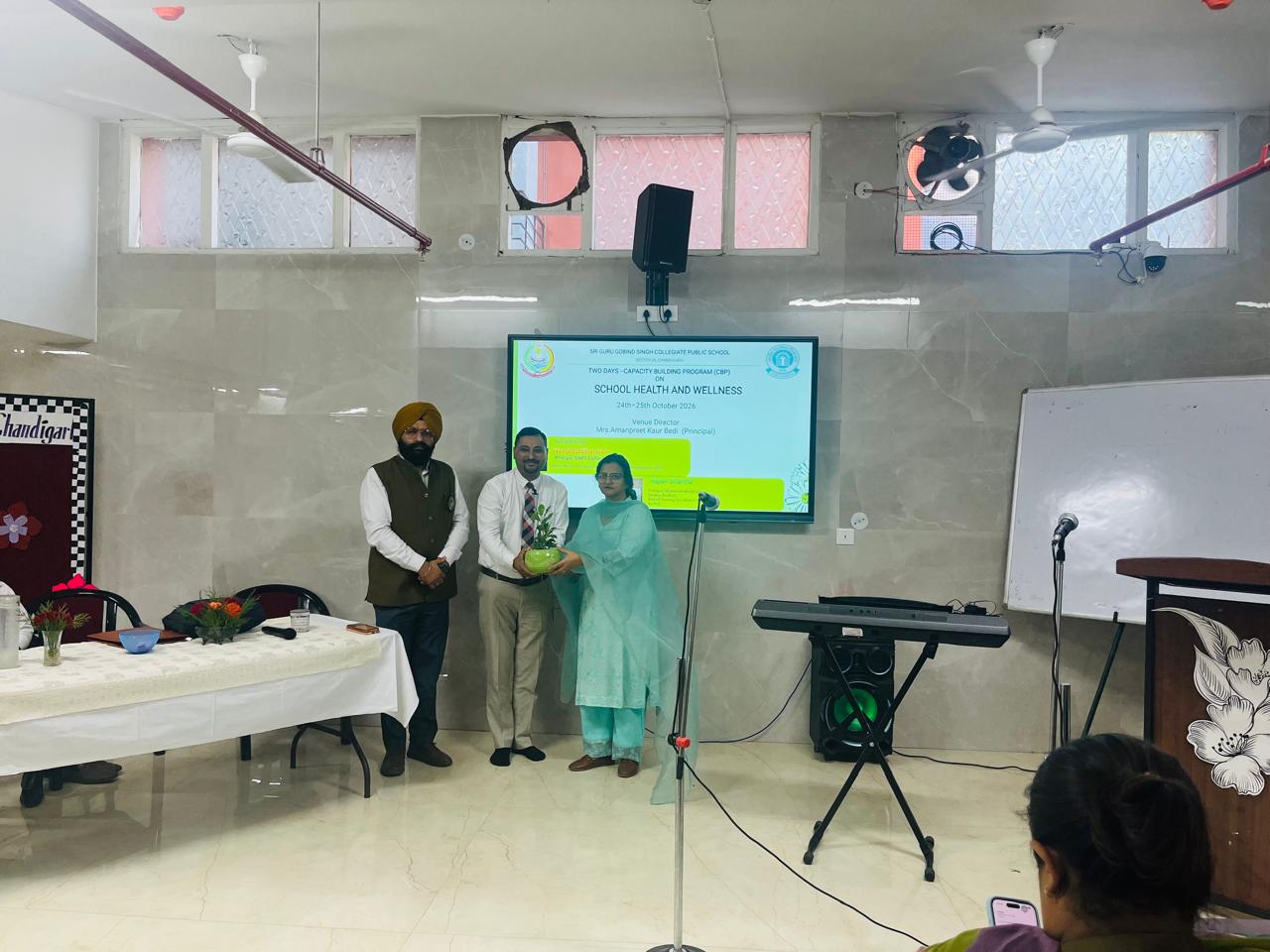 Teachers attending the wellness training session