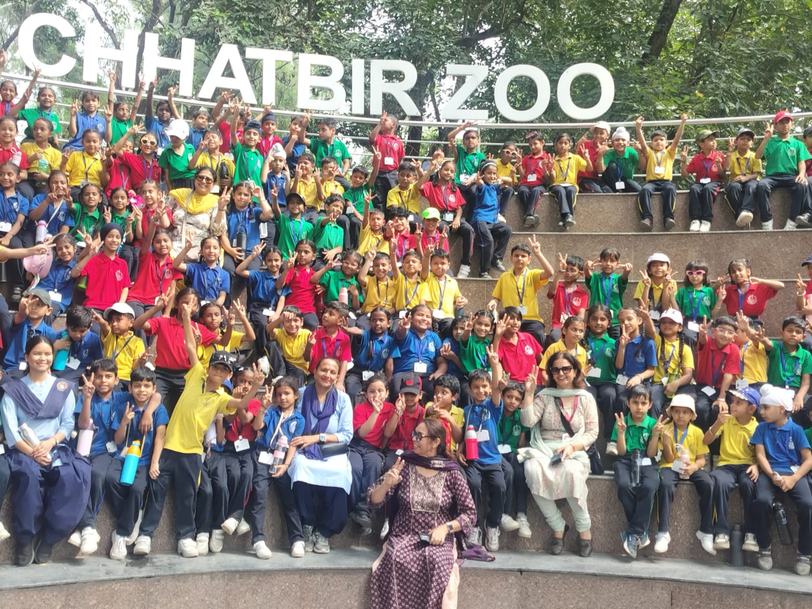Students of Classes 1 and 2 at Chattbir Zoo