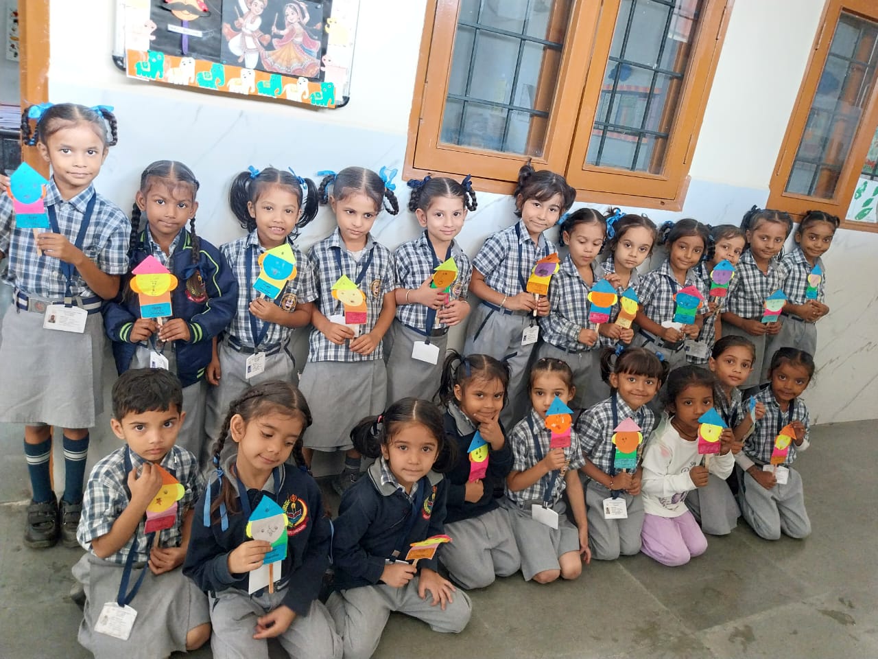 Blooms B students celebrating Dussehra