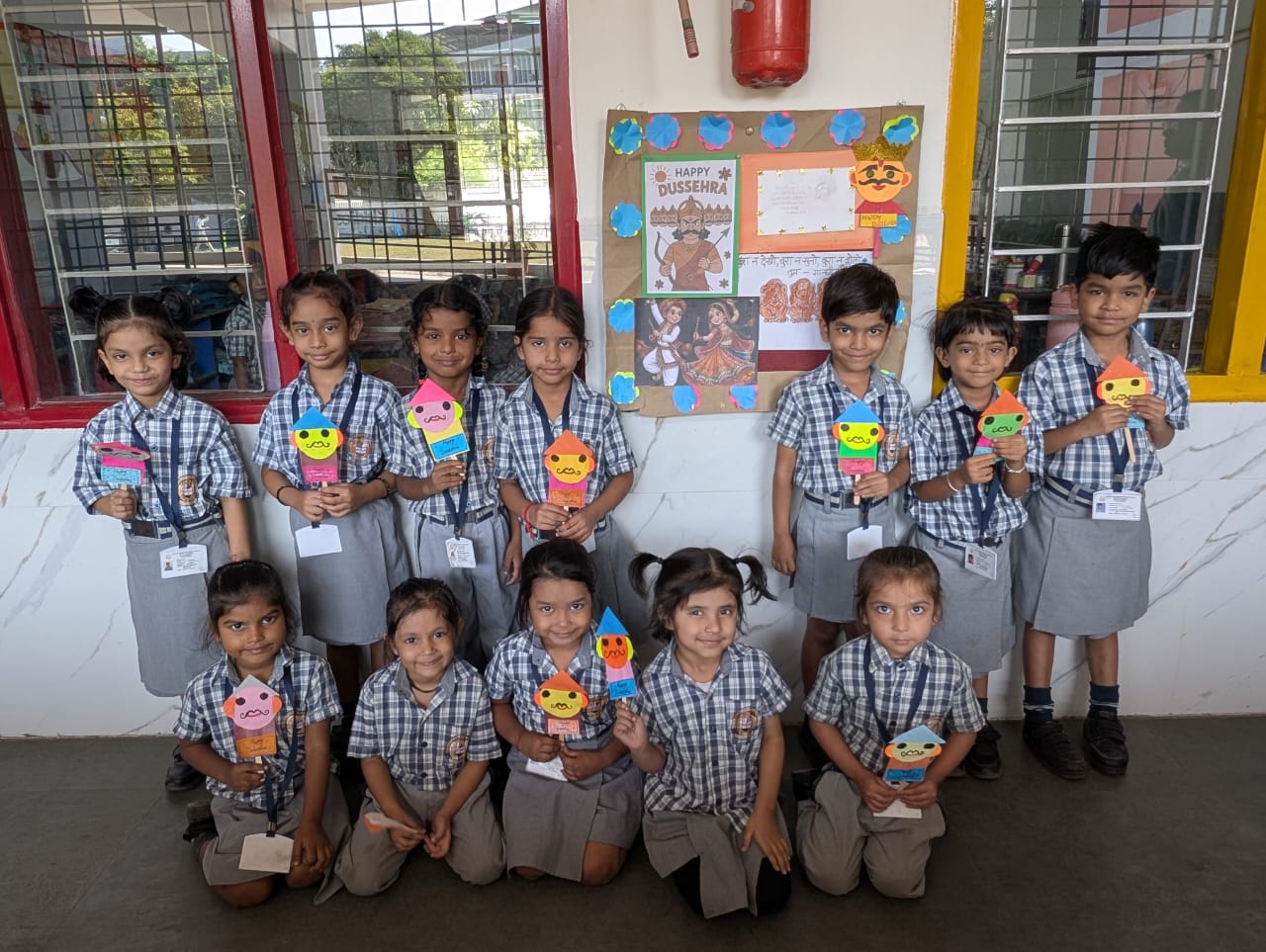 Seedlings B students celebrating Dussehra