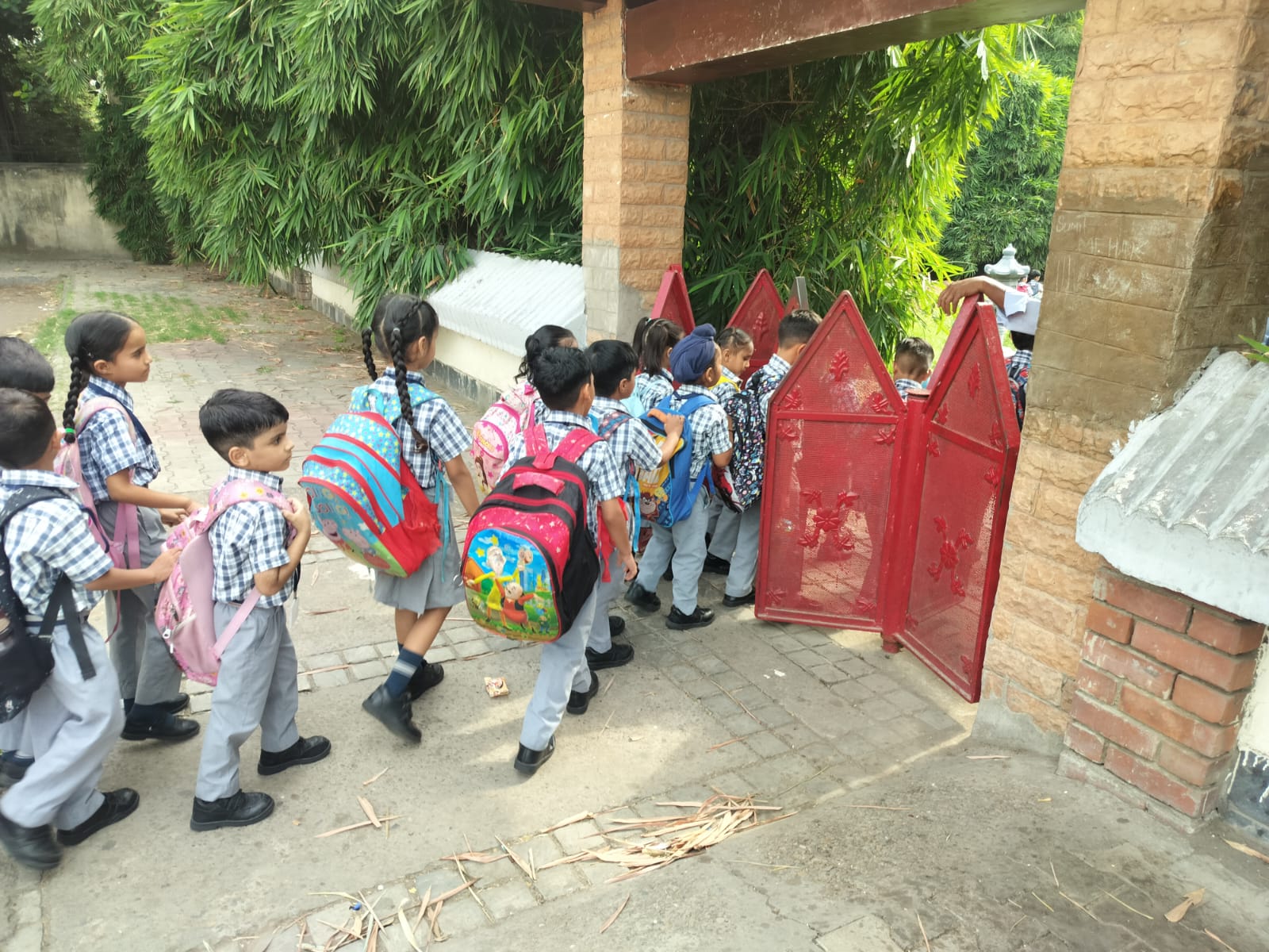 Children exploring Japanese Garden