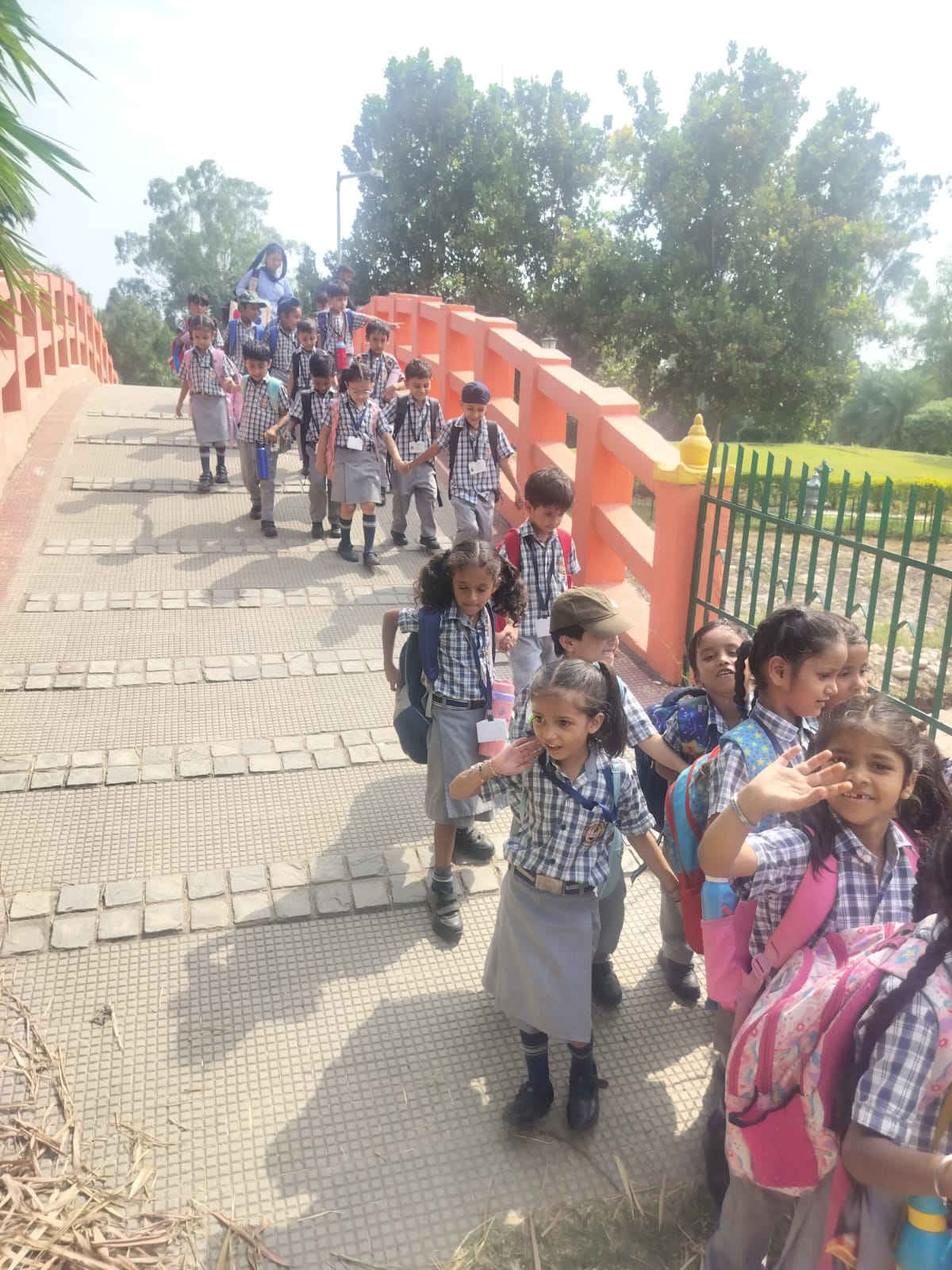 Children enjoying the Japanese Garden trip