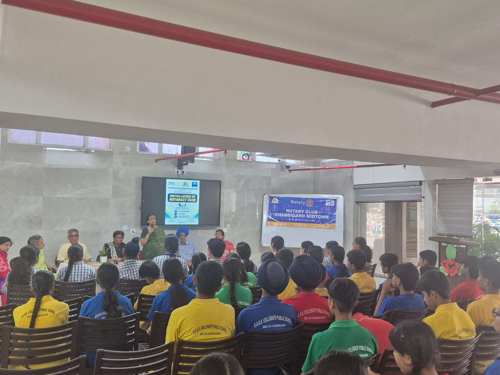 Students attending the Rotaract Club ceremony