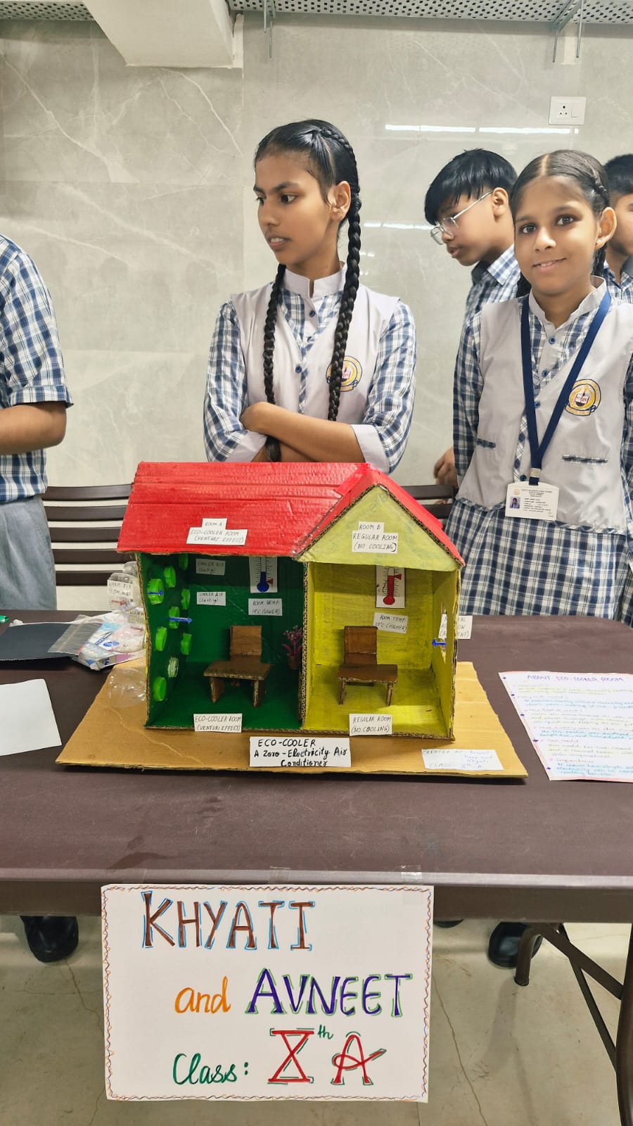 Students presenting science projects