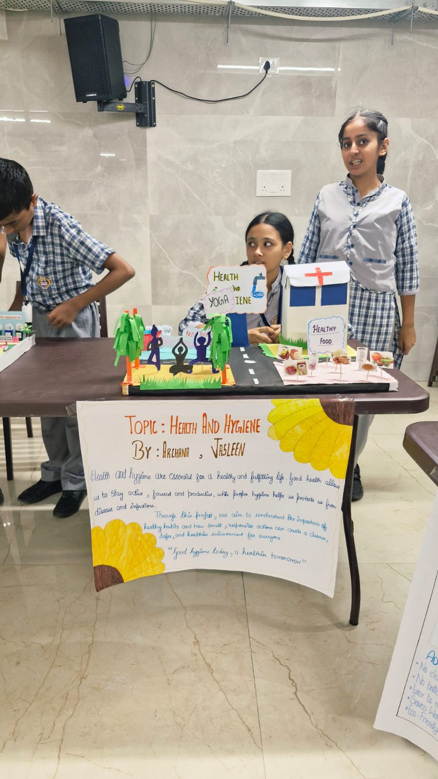 Students showcasing science experiments