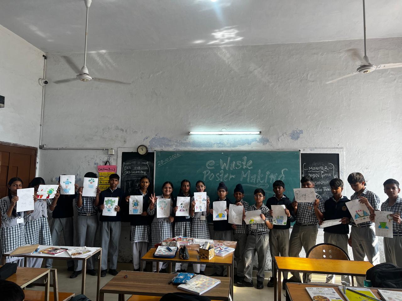 Students attending the e-waste awareness session