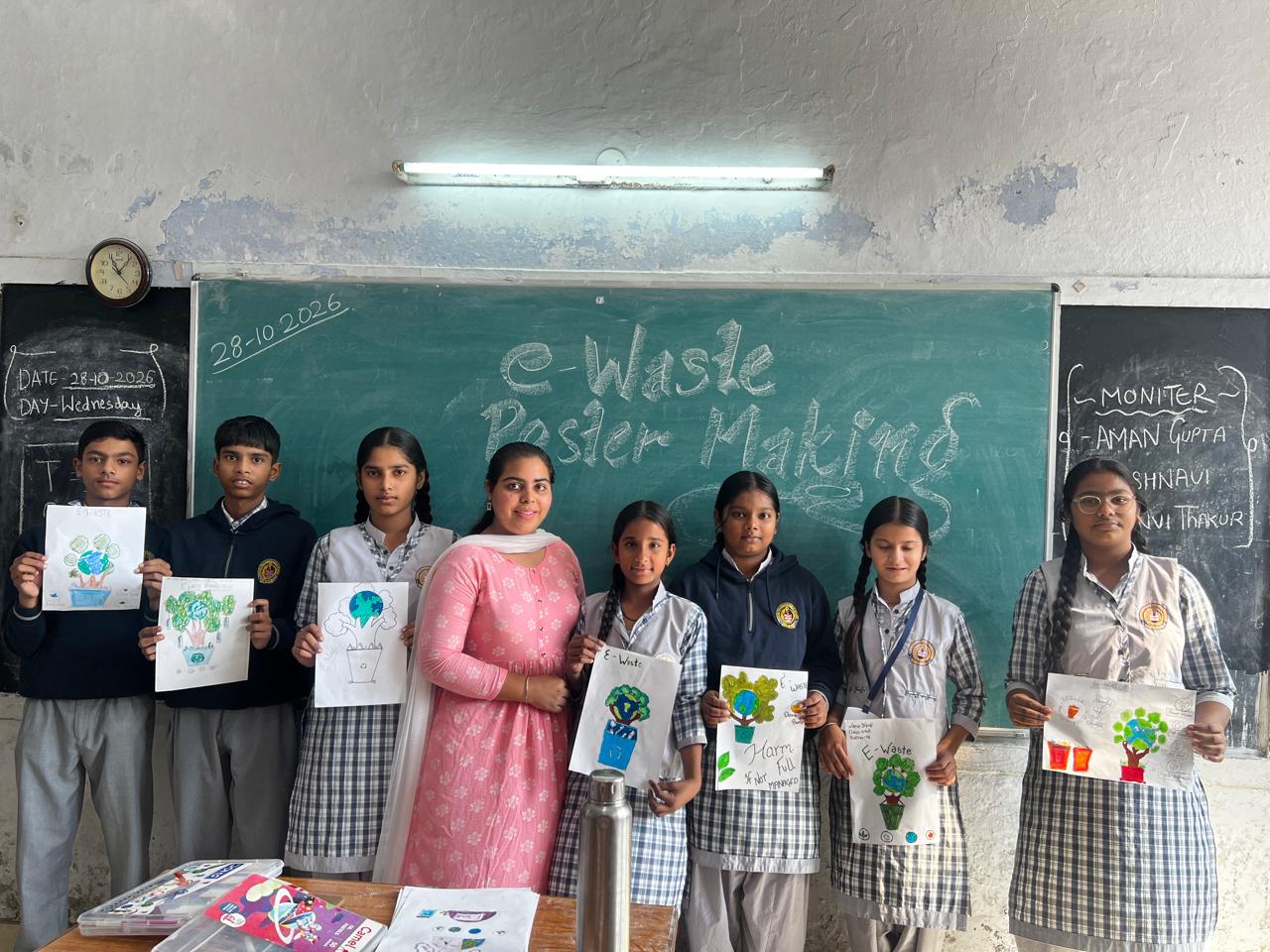 Students presenting their poster-making work