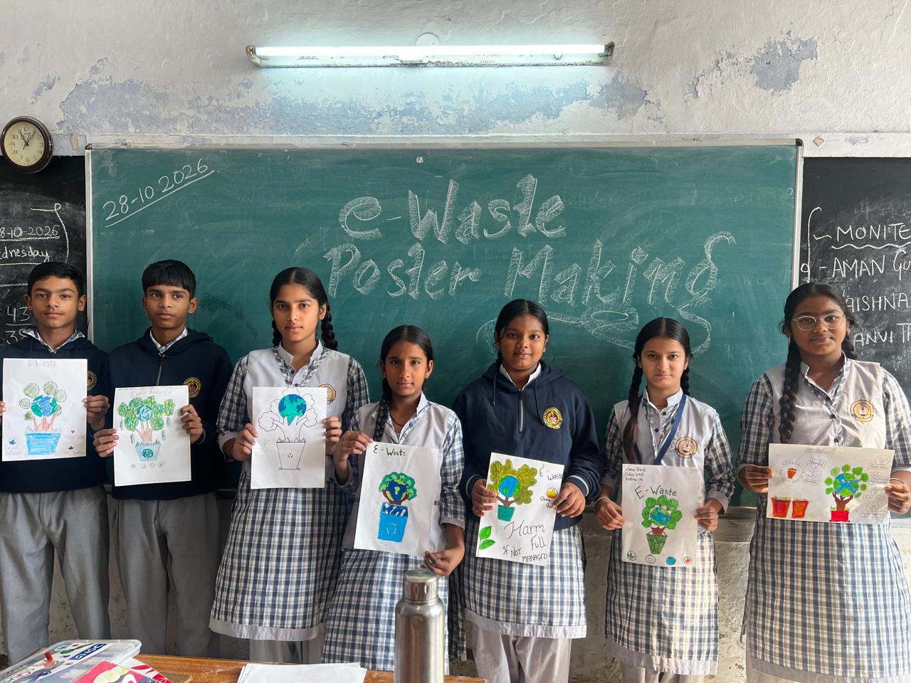 Group of students with their awareness posters
