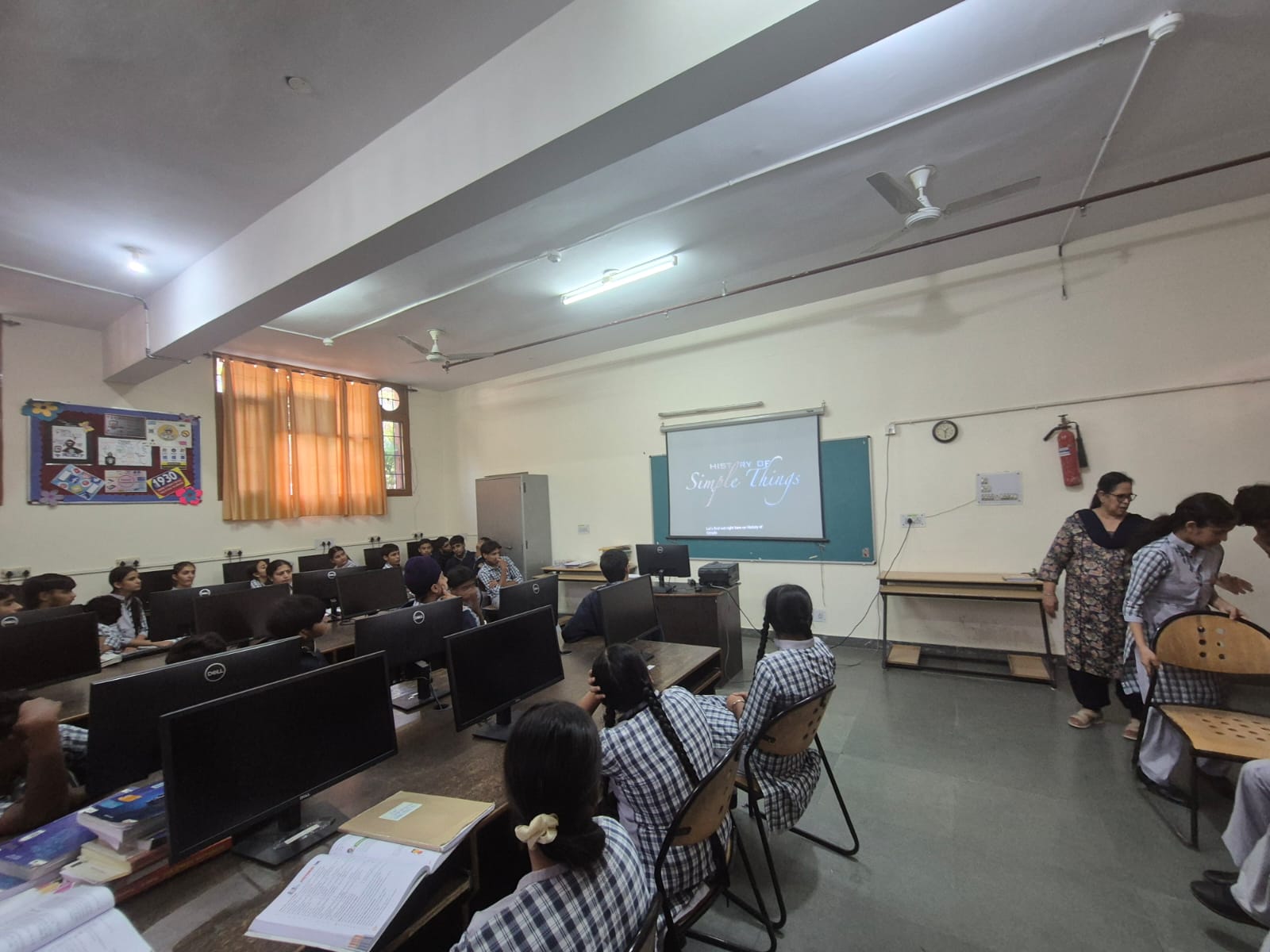 Classroom session about electronic waste and recycling