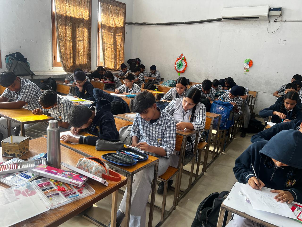 Students creating awareness posters
