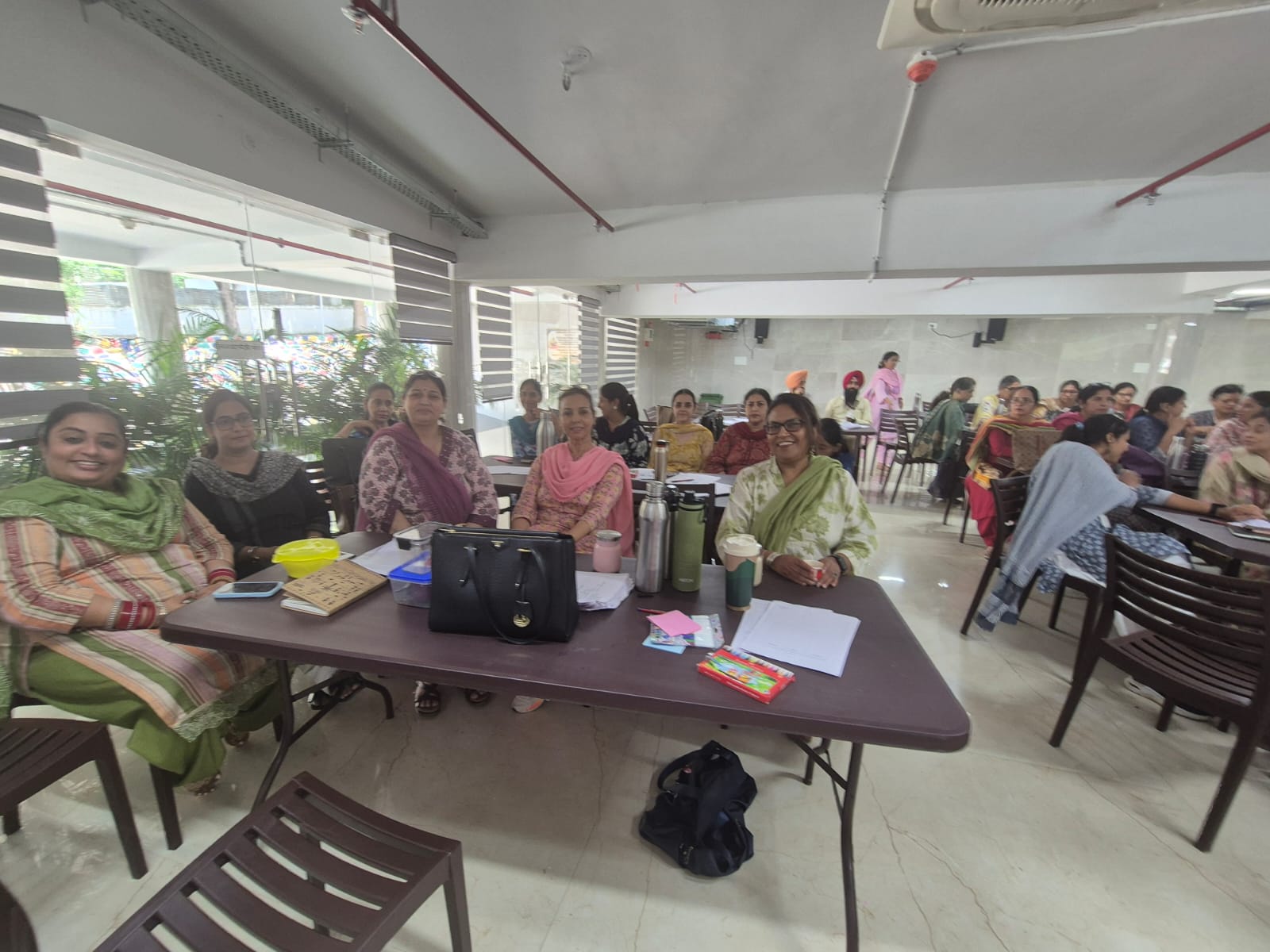 Teachers during Stress Management workshop